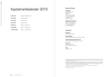 Binder+Co Kapitalmarktkalender 2015