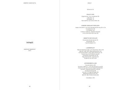Semper Constantia Geschäftsbericht 2014 - Inhalt