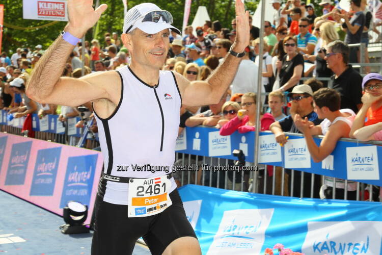 Peter Haidenek, CFO Polytec, beim Ironman Kärnten