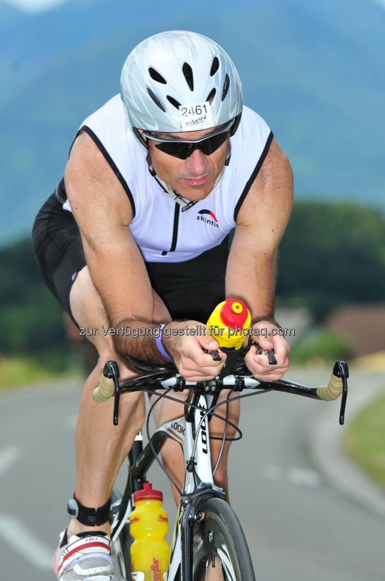 Peter Haidenek, CFO Polytec, beim Ironman Kärnten