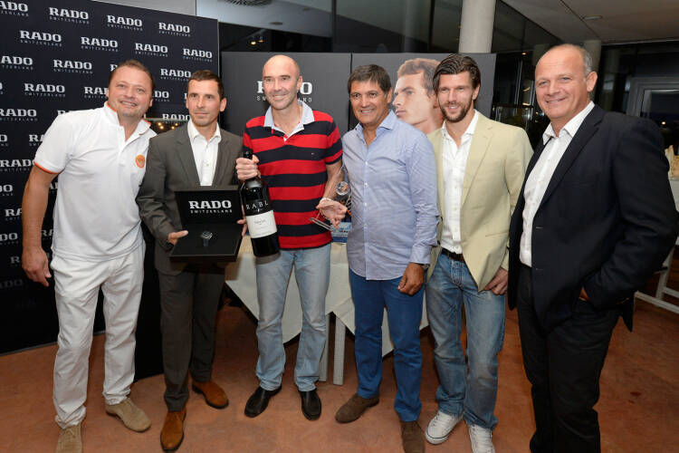 Erste Bank Open: Rado ProAm-Turnierleiter Johannes Graski (Colony Club), Rado Brand Manager Peter Gauss, Gerhard Rodax, Toni Nadal, Jürgen Melzer, Erste Bank Open-Turnierdirektor Herwig Straka (c) Bildagentur Zolles KG
 