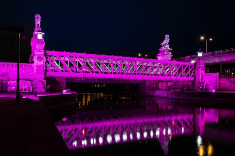 Der Verbund hat vor wenigen Tagen  durch violette Beleuchtung seiner Anlagen in Wien ein sichtbares Zeichen gesetzt. 